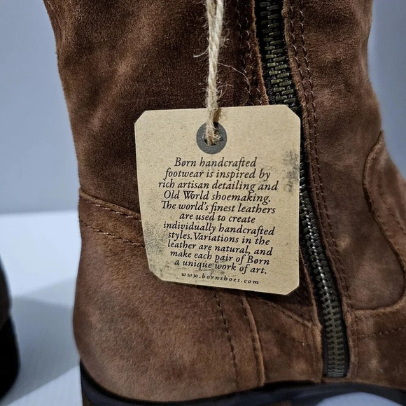 NEW Born Borman Over The Knee Boot Womens 7 Copper Suede Tall Round Toe Fall - Picture 13 of 15